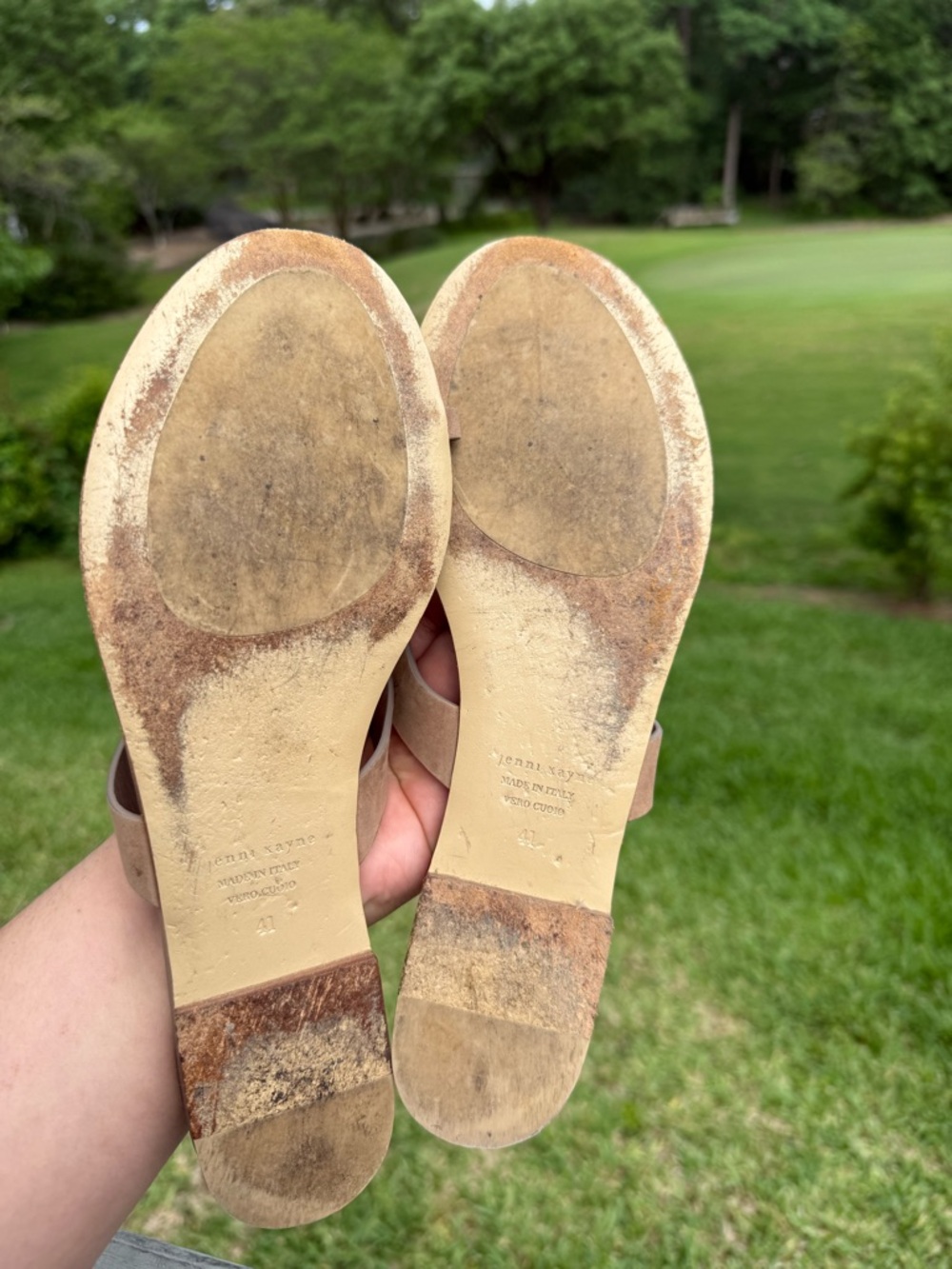 Jenni Kayne Classic Toe-Loop Slide Sandals in Taupe sz 41 - Picture 4 of 4